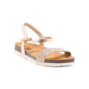 PLAKTON Rose Gold Made In Spain Leather Garden Sandals